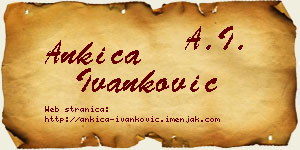Ankica Ivanković vizit kartica